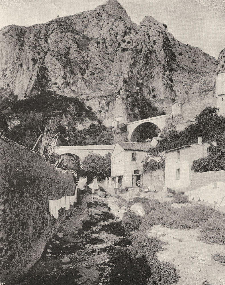 ALPES-MARITIMES. Le pont Saint-Louis, à Menton 1903 old antique print picture